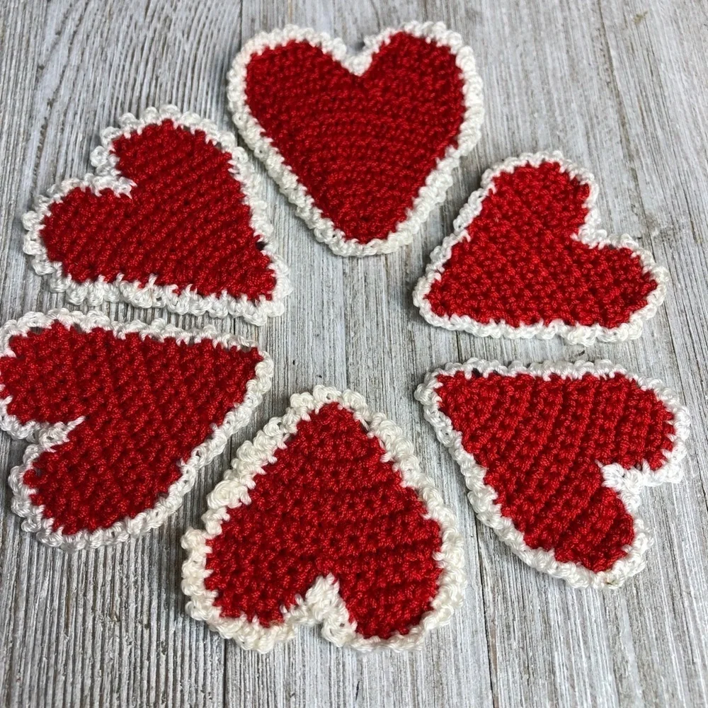 Hand Crocheted Heart Magnets